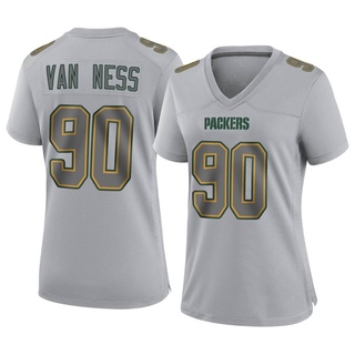Game Lukas Van Ness Women's Green Bay Packers Atmosphere Fashion Jersey - Gray