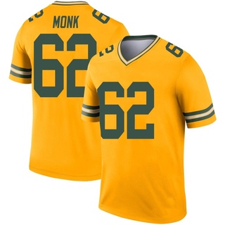 Legend Jacob Monk Men's Green Bay Packers Inverted Jersey - Gold