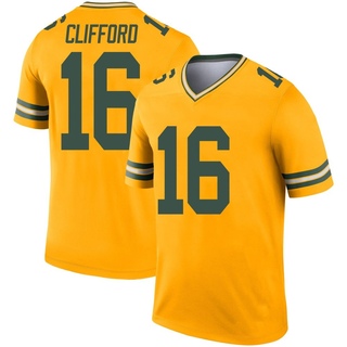 Legend Sean Clifford Youth Green Bay Packers Inverted Jersey - Gold