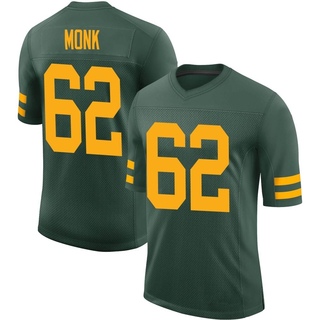 Limited Jacob Monk Men's Green Bay Packers Alternate Vapor Jersey - Green