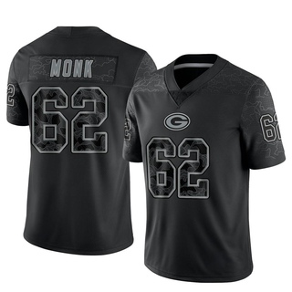 Limited Jacob Monk Men's Green Bay Packers Reflective Jersey - Black