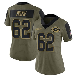 Limited Jacob Monk Women's Green Bay Packers 2021 Salute To Service Jersey - Olive