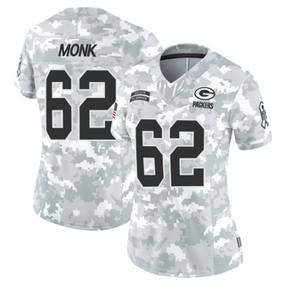Limited Jacob Monk Women's Green Bay Packers 2024 Salute to Service Jersey - Arctic Camo