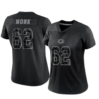 Limited Jacob Monk Women's Green Bay Packers Reflective Jersey - Black