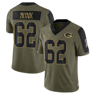 Limited Jacob Monk Youth Green Bay Packers 2021 Salute To Service Jersey - Olive