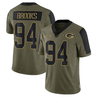 Limited Karl Brooks Men's Green Bay Packers 2021 Salute To Service Jersey - Olive