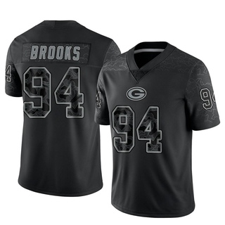 Limited Karl Brooks Men's Green Bay Packers Reflective Jersey - Black