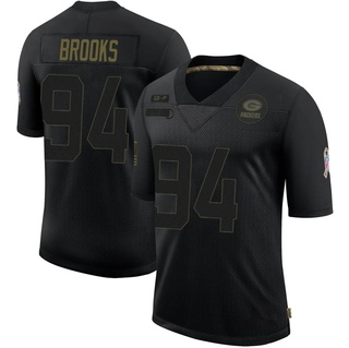 Limited Karl Brooks Youth Green Bay Packers 2020 Salute To Service Jersey - Black