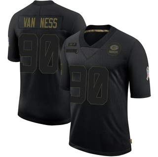 Limited Lukas Van Ness Men's Green Bay Packers 2020 Salute To Service Jersey - Black