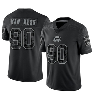 Limited Lukas Van Ness Men's Green Bay Packers Reflective Jersey - Black