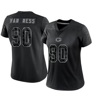 Limited Lukas Van Ness Women's Green Bay Packers Reflective Jersey - Black