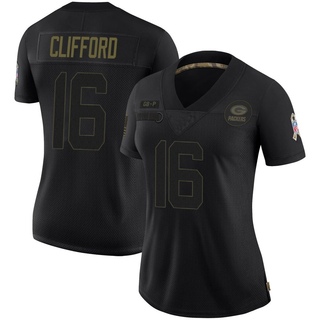 Limited Sean Clifford Women's Green Bay Packers 2020 Salute To Service Jersey - Black