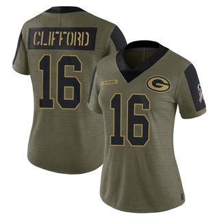 Limited Sean Clifford Women's Green Bay Packers 2021 Salute To Service Jersey - Olive