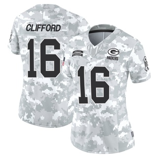 Limited Sean Clifford Women's Green Bay Packers 2024 Salute to Service Jersey - Arctic Camo