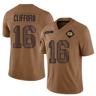 Limited Sean Clifford Youth Green Bay Packers 2023 Salute To Service Jersey - Brown